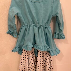 Blue Ruffle Kids Dress